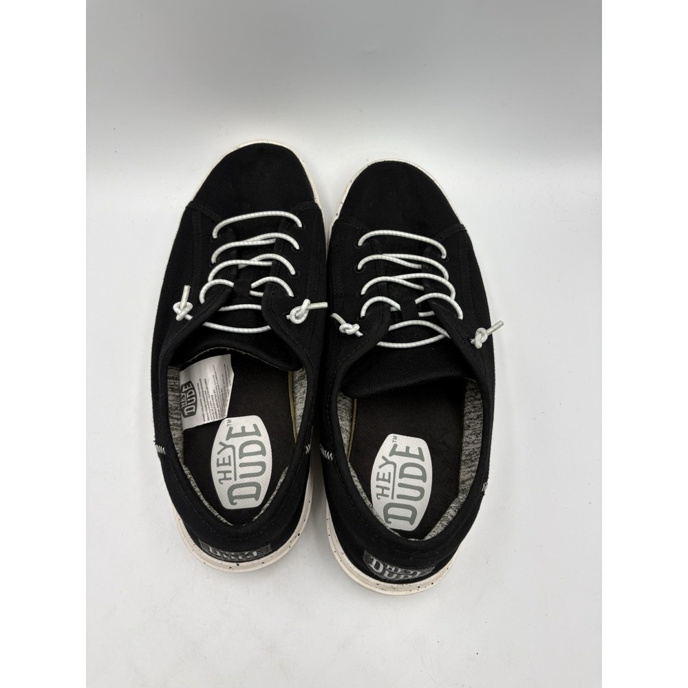 HEYDUDE Cody M Sport Mesh Black White Lace-Up Sneaker Mens 10 40391-001 - Picture 5 of 15
